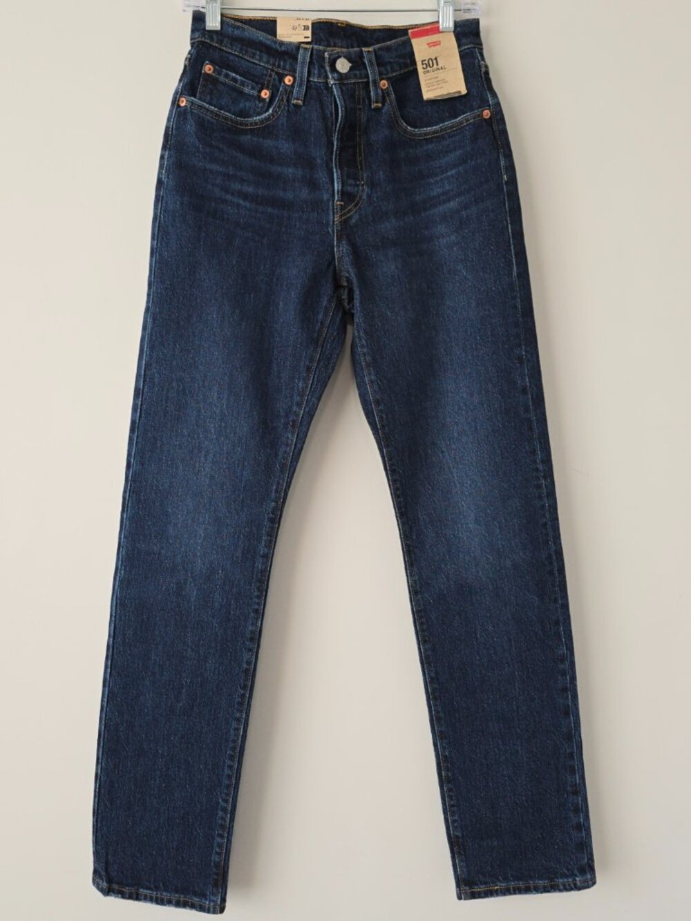 Levi's 501 Premium Straight Jeans 26 Dark Wash NWT